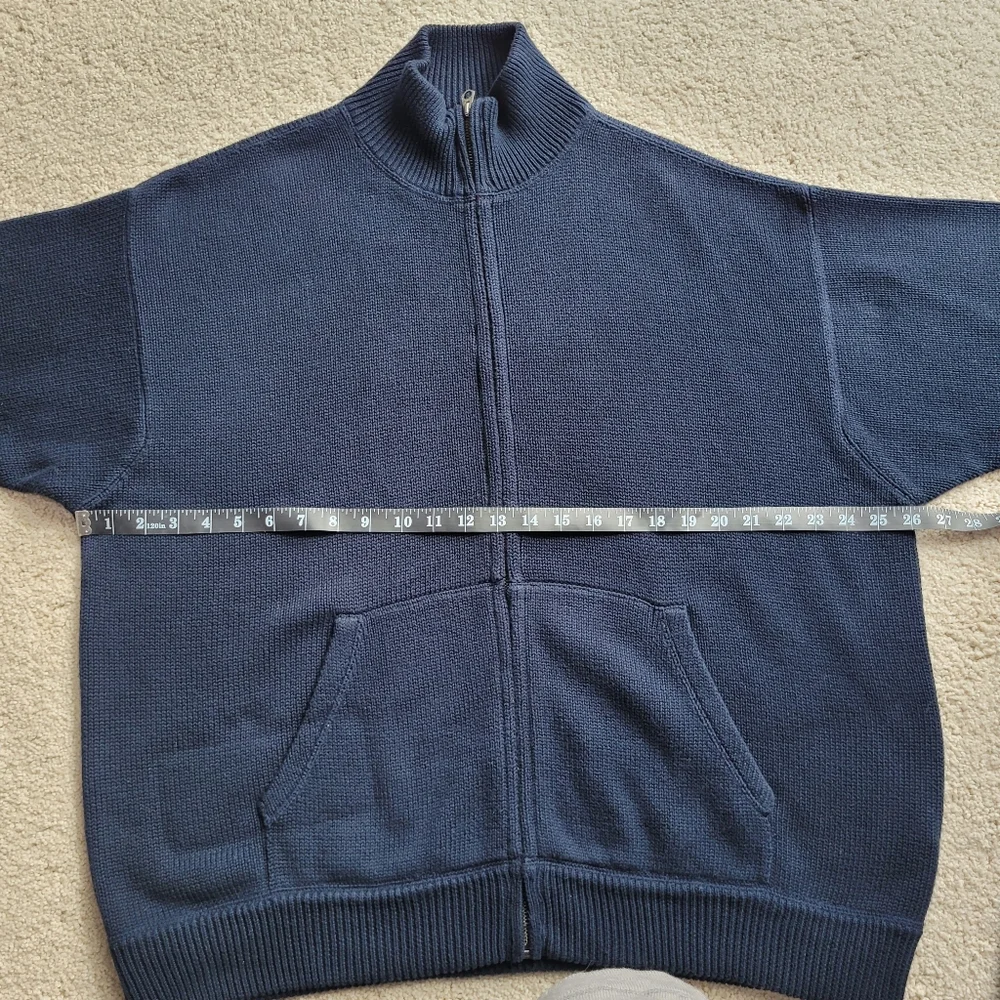 Polo by Ralph Lauren Men's Dark Blue 100% Cotton Zip-Up Sweater Size XL